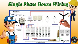 Single Phase House Wiring Diagram / Energy Meter / Single Phase DB Wiring