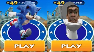 Sonic Prime Dash vs Skibidi Toilet - Movie Sonic vs All Bosses Eggman Zazz All Characters Unlocked