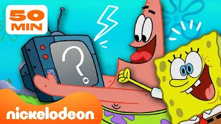 SpongeBob | Alles wat SpongeBob op tv kijkt 📺 | Compilatie van 50 minuten | Nickelodeon Nederlands