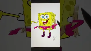 SpongeBob as Meghan Trainor #art #spongebob #shorts #meghantrainor