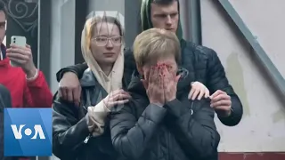 Drafted Russians Wave Goodbye to Loved Ones as They Depart