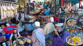 Breakfast in Afghanistan | Traditional morning street food | Liver Fry | Rush Dumpukht