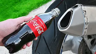 EXPERIMENT COCA COLA in MOTORCYCLE EXHAUST