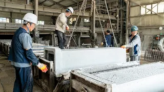 Process of Making Precast Concrete Drain. U-Drain Mass Production in Korea