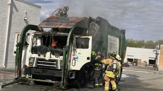 Fairfield NJ Fire Dept operates at a garbage truck Fire 65 Passaic Ave 4/25/25