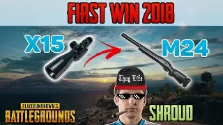 M24  + x15 Scope - Shroud win first solo game 2018 - PUBG HIGHLIGHTS TOP 1 #35