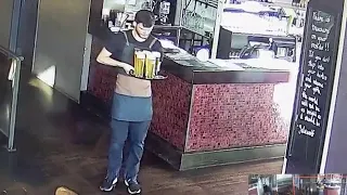 New Zealand bartender hilariously drops a tray holding several pints of beer