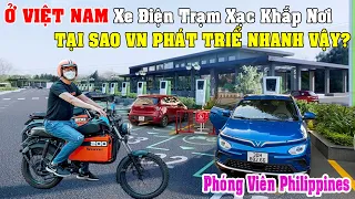 Phóng Viên Philippines Bất Ngờ Khi Đến VN Đi Đâu Cũng Gặp Xe Điện Và Trạm Xạc Vinfast Và Đat Bike