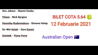 Ponturi pariuri Tenis  Australian Open 12 02 2021