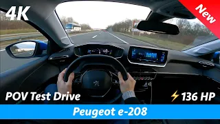 Peugeot e-208 Allure 2021 - POV Test drive in 4K | Acceleration 0 - 100 km/h
