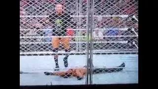 Monday Night Raw 4/20/15 Randy Orton RKOs Seth Rollins off the cage