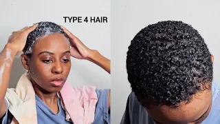 Simple wash and go for short natural hair (Type 4 hair)