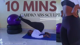 10 MINUTES CARDIO ABS SCULPT (Jumping, No equipment Needed) #cardioworkout #absworkout #homeworkout