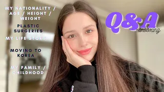 Q&A / get to know me / plastic surgery / moving to Korea