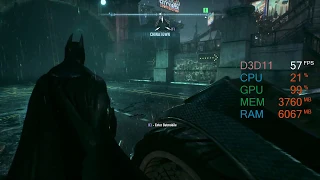 GeForce GTX 1050 ti -- AMD Ryzen 5 2600 -- Batman Arkham Knight FPS Test