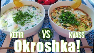 Okroshka - Traditional cold Russian summer soup: Kefir & Kvass | Окрошка