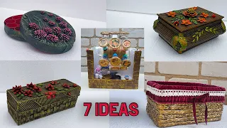 7 DIY cardboard box craft ideas. Storage box. Jewelry box
