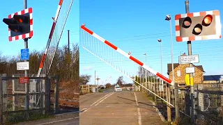 Crossing Activates Whilst Walking Across - Barriers Stopped! Maxey Level Crossing, Cambridgeshire