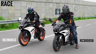 KTM RC390 BS6 vs RC390 BS3 Race | Old vs New