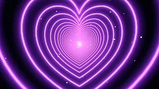 Love Heart Tunnel💜Purple Heart Background   Neon Lights Love Heart Tunnel Background Loop [2 Hours]