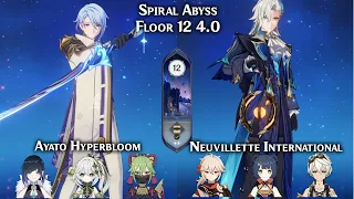 Ayato Hyperbloom & Neuvillette International | Spiral Abyss 4.0 | Floor 12 Genshin Impact