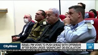 Israeli PM vows to push ahead with offensive