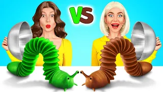 Tantangan Coklat Vs Makanan Asli | Kompetisi Masak Makanan Coklat oleh X-Challenge