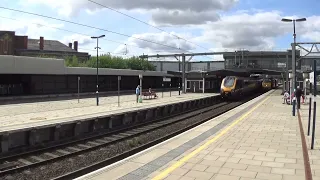 Stafford Railway Station 37800/37901 ROG passes P4 on 0M57 on the 14th July 2022