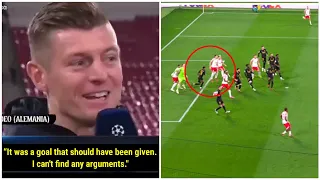 Toni Kroos's reaction to Benjamin Šeško's disallowed goal vs Real Madrid 🤯
