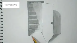 Sensational Door Illusion - Magic Perspective With Pencil - Trick Art Drawing #fatimakaArt22