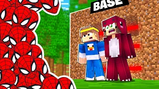 RETO DE LA BASE VS 1000 SPIDERMAN🕷🕸 BASE DE MORA E HIPO VS SPIDERMAN😱 en MINECRAFT con MORA HIPO NOA