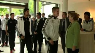 Angela Merkel visits German team