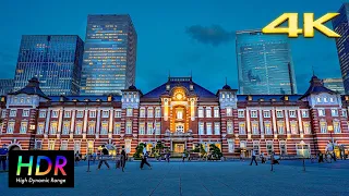 【4K HDR】Night Walking Tour in Tokyo Station【Uncut Ver】