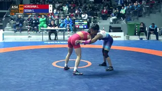 1/8 WW - 53 kg: L. HORISHNA (UKR) v. S. SEEMA (IND)