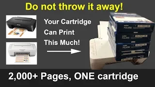 #1 Trick: Print 2,000 Pages with ONE Cartridge: Canon Pixma MG2500, MG2525, MG2520, MG2550