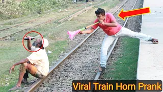 new Viral Train Horn Prank 2022| Best Of Train Horn Prank Reaction// By I Razu prank TV