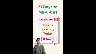 31 days to go | CET Dates are OUT! Follow This Schedule! #mba #mbacet #shorts #youtubeshorts #jbims