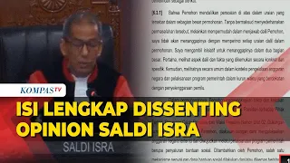 [Full] Isi Lengkap Dissenting Opinion Hakim MK Saldi Isra di Sengketa Pilpres 2024: Soroti Bansos