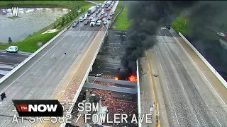 I-75 at Fowler closed in both directions due to fiery crash involving semi