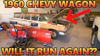 1960 Chevy Brookwood Wagon! Sitting for 20+ Years! Carburetor Missing! Will it Run Again??