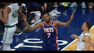 Kevin Durant misses a crucial free throw VS  Celtics