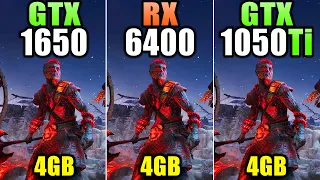 GTX 1650 G6 vs. RX 6400 vs. GTX 1050 Ti - Test in 25 Games + FSR Benchmarks