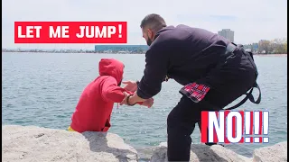 Homeless man says last goodbye and jumps! PROOF god is real!