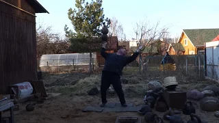 36,5+32,1 KG KETTLEBELLS STACKED BOTTOM UP PRESS ЖИМ ГИРИ НА ГИРЕ НАПОПА 36,5+32,1