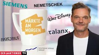 Märkte am Morgen: Walt Disney, Siemens, Talanx, Sartorius, Deutsche Börse, Nemetschek