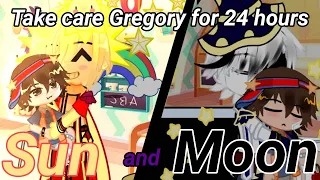 sun and moon take care of gregory for a day/24 hours|FNAF SB|Read desk plz-|Gacha
