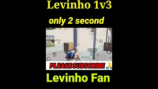 Levinho 1v3 clutch only 2 second ❤️🔥 Pubg mobile WhatsApp status shorts video #Levinho_Fan