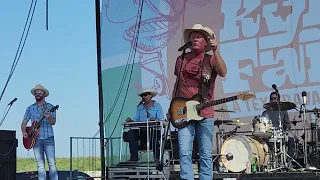 Kevin Fowler singing "Hard Man to Love" at the Kyle Fair in Kyle, TX on May 19, 2024