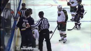 Justin Falk vs David Backes Jan 14, 2012