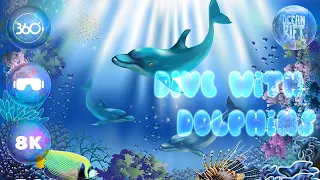 🐬 Dive with Dolphins in 360° 🌊 Ocean Rift VR [8K]